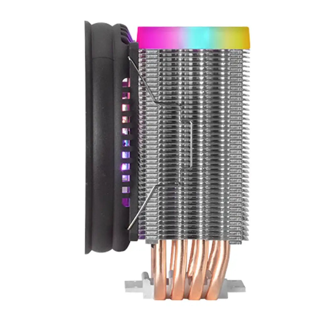 Ventilador Mars Gaming MCPU44 dual ARGB silencioso para refrigeración de PC, 160W de potencia, diseño eficiente y moderno.