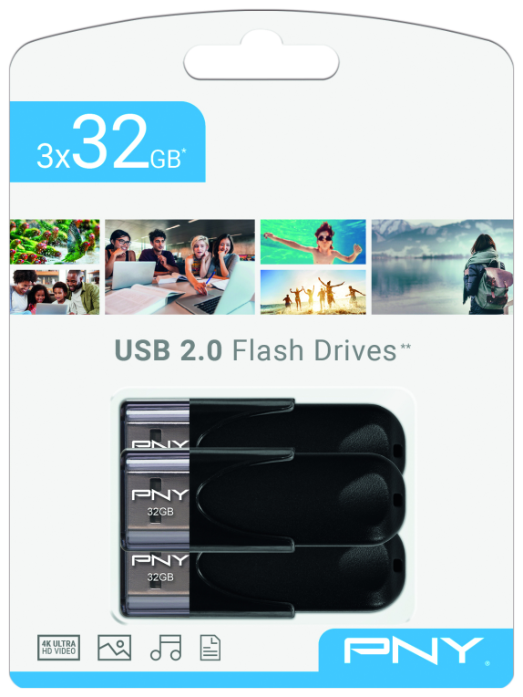 MEMORIA USB 2.0 PNY 3x32GB ATTACHE4 PACK