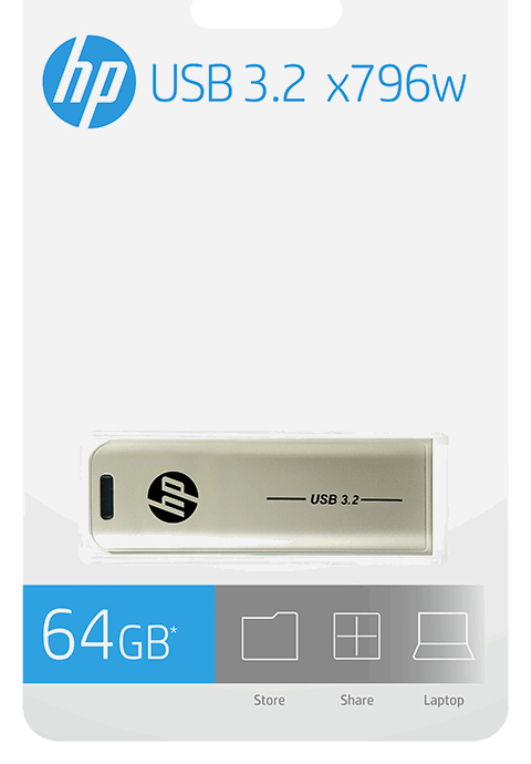 MEMORIA USB 3.1 HP 64GB X796W - detalle