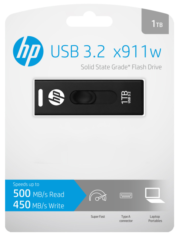 MEMORIA USB 3.2 HP 1TB X911W NEGRO - detalle