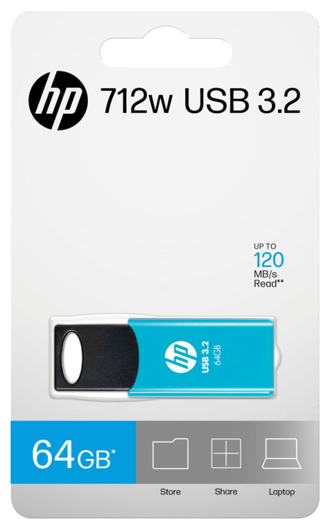 MEMORIA USB 3.2 HP 64GB 712W AZUL - detalle