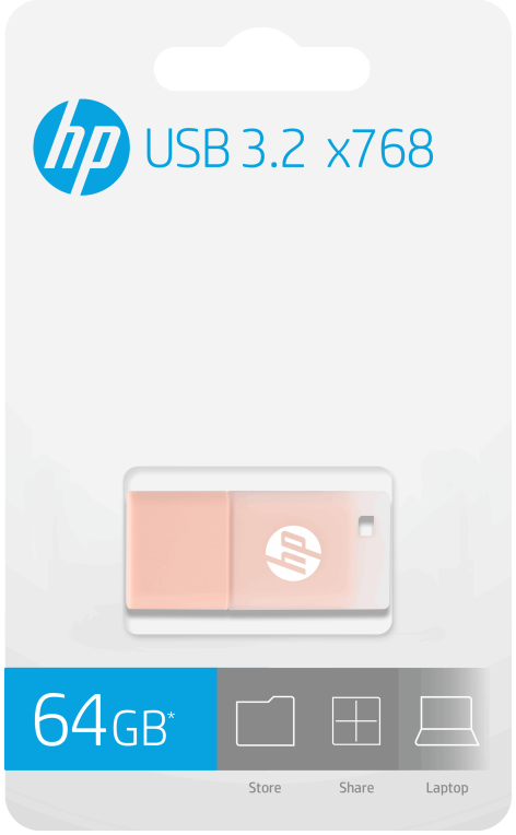 MEMORIA USB 3.2 HP 64GB X768 ROSA - detalle