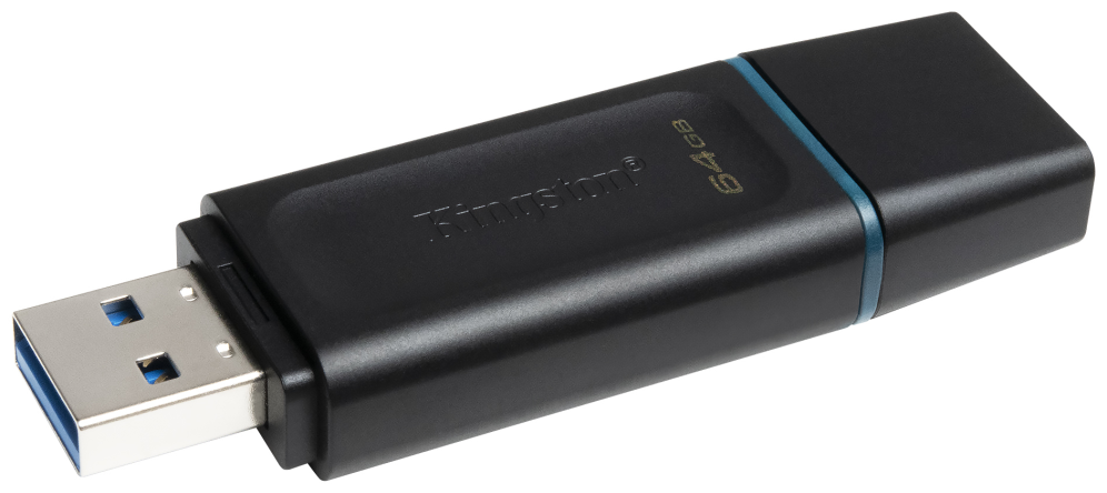 MEMORIA USB 3.2 KINGSTON 64GB DATATRAVELER EXODIA NEGRO TURQUESA - detalle