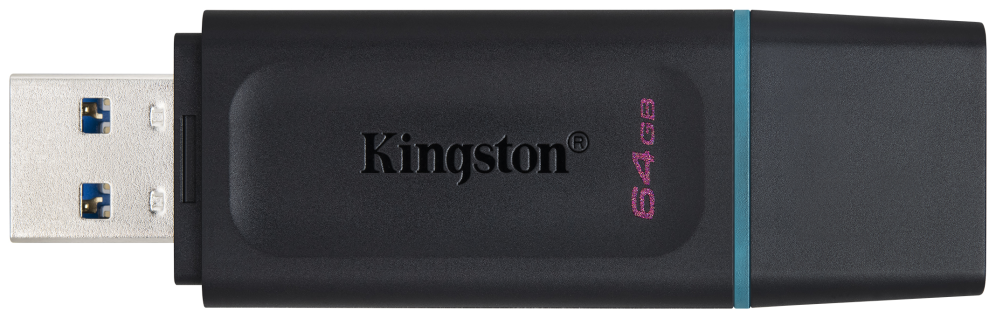 MEMORIA USB 3.2 KINGSTON 64GB DATATRAVELER EXODIA NEGRO TURQUESA - detalle