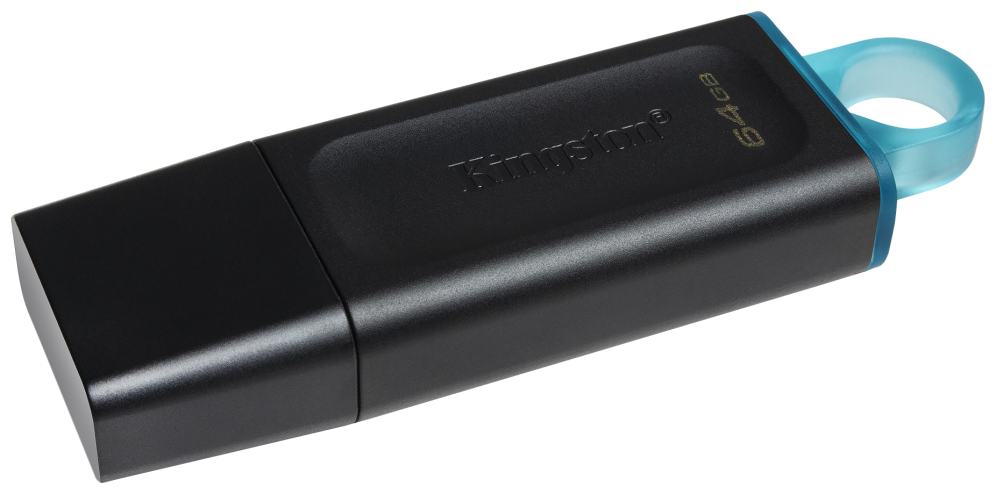 MEMORIA USB 3.2 KINGSTON 64GB DATATRAVELER EXODIA NEGRO TURQUESA - detalle