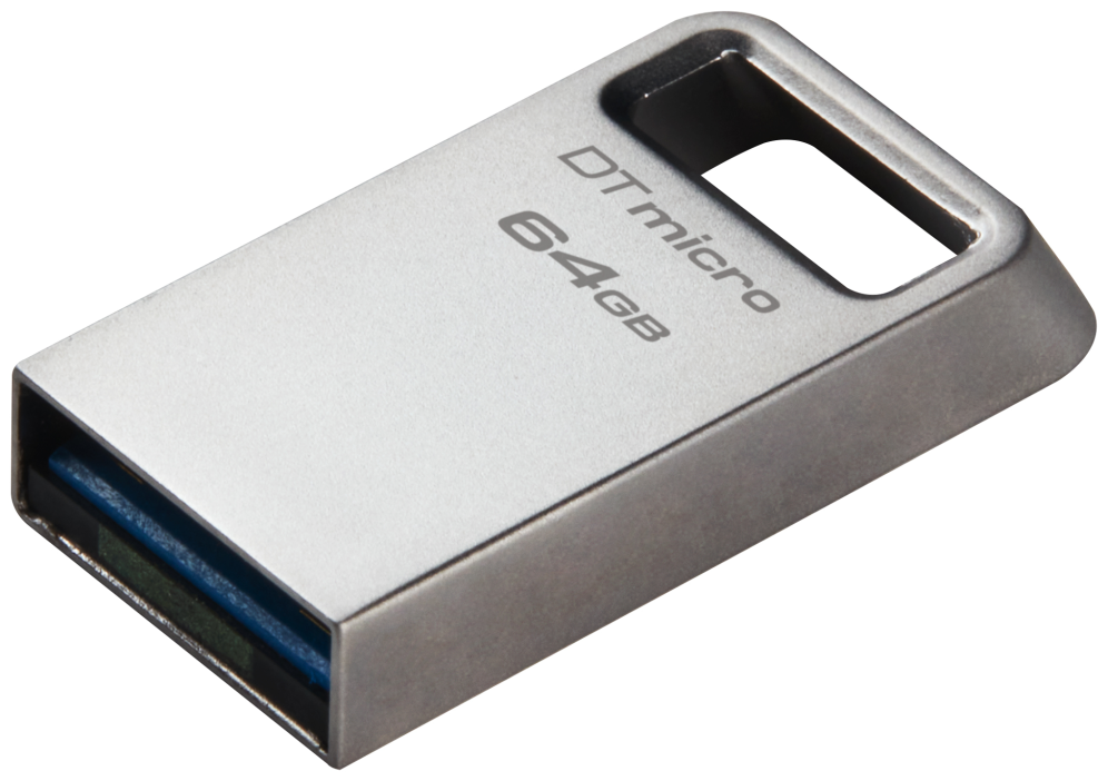 MEMORIA USB 3.2 KINGSTON 64GB DATATRAVELER MICRO 200MB METAL - detalle