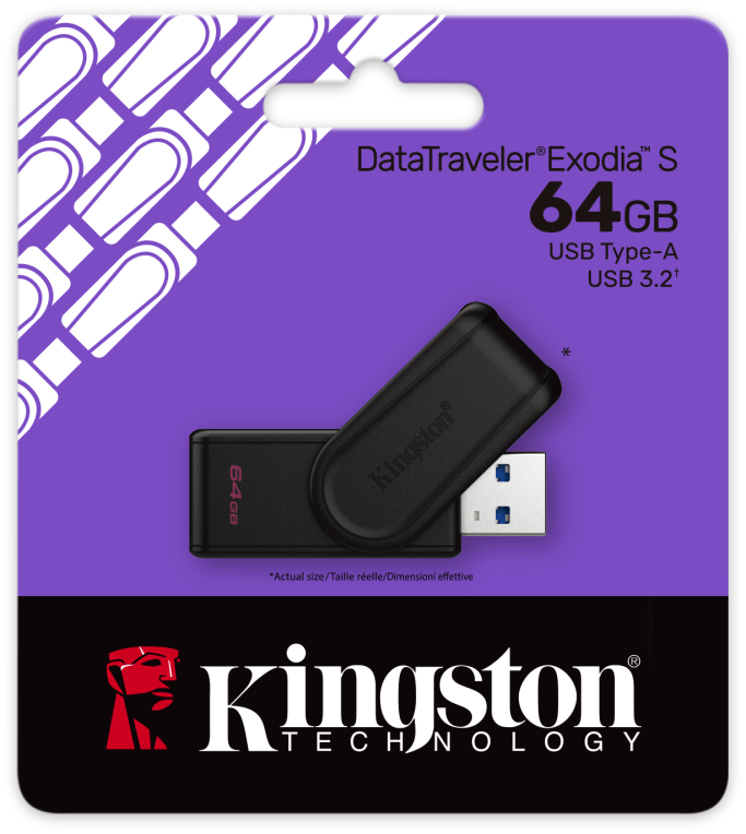 MEMORIA USB 3.2 KINGSTON 64GB DTXS/64GB BLACK/BLACK - detalle