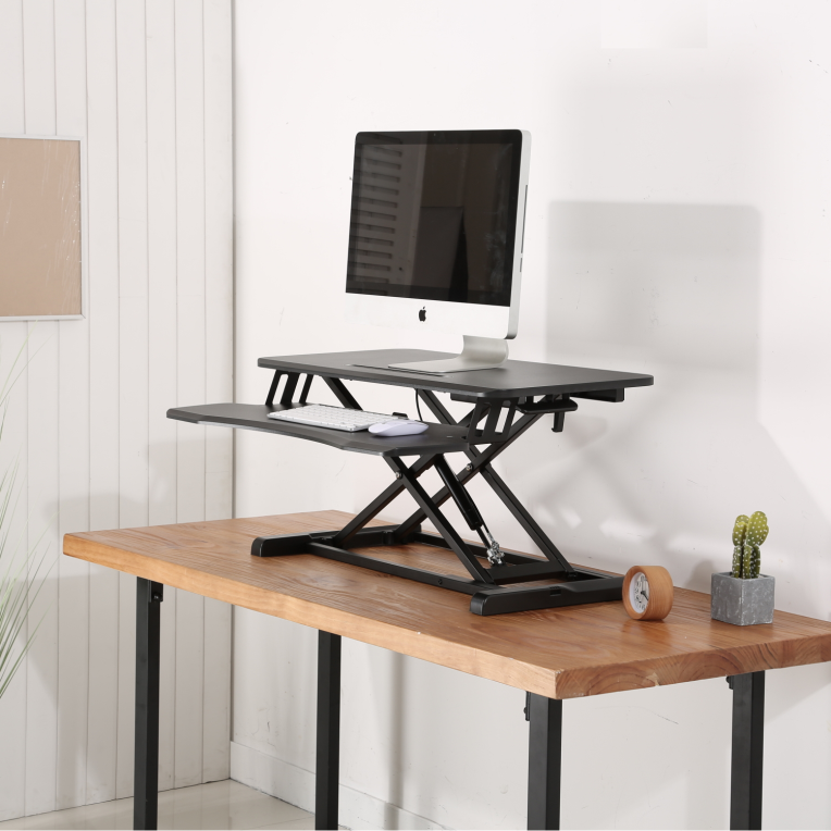 MESA EWENT DE TRABAJO SIT STAND DE ALTURA REGULABLE CON BANDEJA PARA TECLADO - detalle