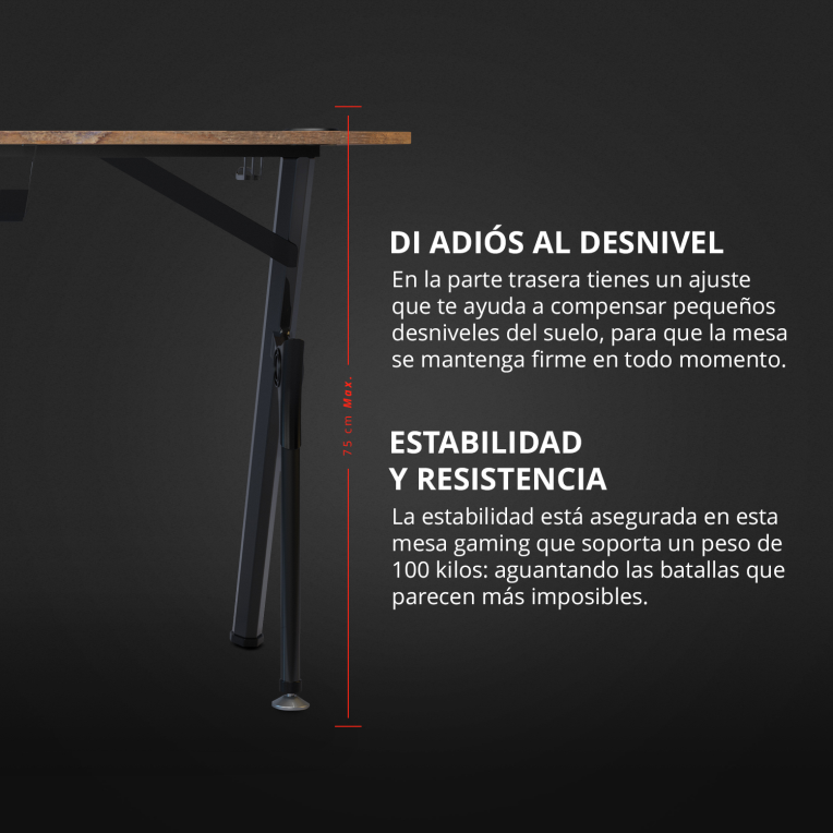 MESA GAMING DRIFT DZ175 WOOD - detalle