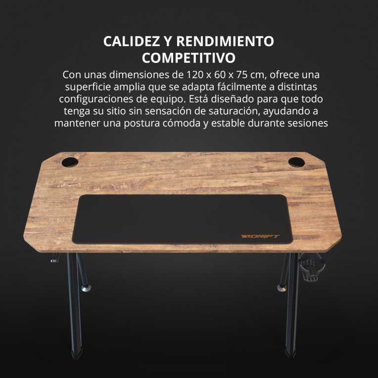 MESA GAMING DRIFT DZ175 WOOD - detalle