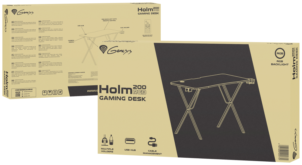 MESA GAMING GENESIS HOLM 200 RGB NEGRO CARBONO - detalle