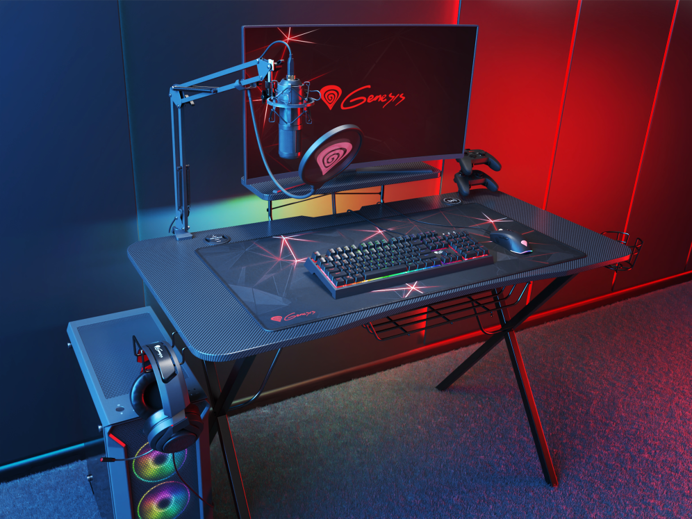 MESA GAMING GENESIS HOLM 300 RGB NEGRO CARBONO - detalle