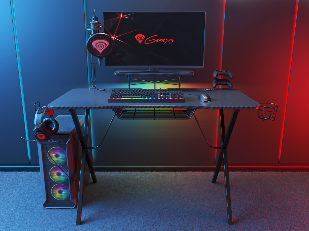 MESA GAMING GENESIS HOLM 300 RGB NEGRO CARBONO - detalle