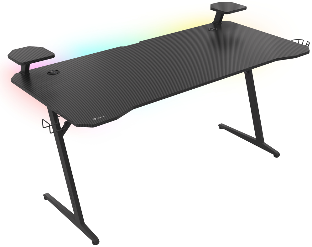 MESA GAMING GENESIS HOLM 510 RGB NEGRO CARBONO 160X75 CM - detalle