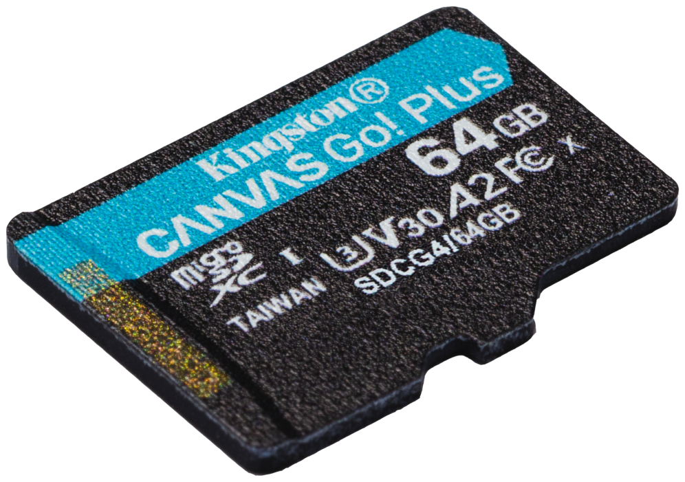 MICRO SD KINGSTON 64GB CANVAS GO PLUS U3 V30 CON ADAPTADOR - detalle
