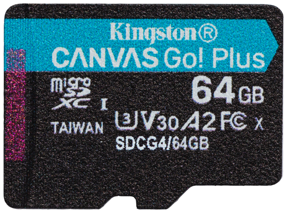 MICRO SD KINGSTON 64GB CANVAS GO PLUS U3 V30 CON ADAPTADOR - detalle