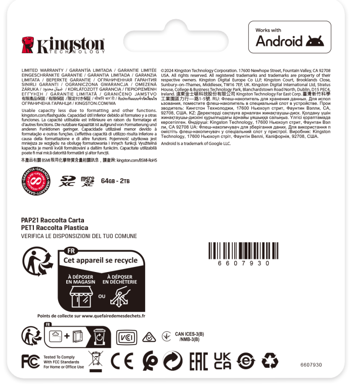 MICRO SD KINGSTON HC 128GB SDCS3 - detalle