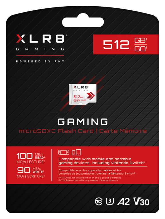 MICRO SD PNY XLR8 512GB GAMING CLASS - detalle