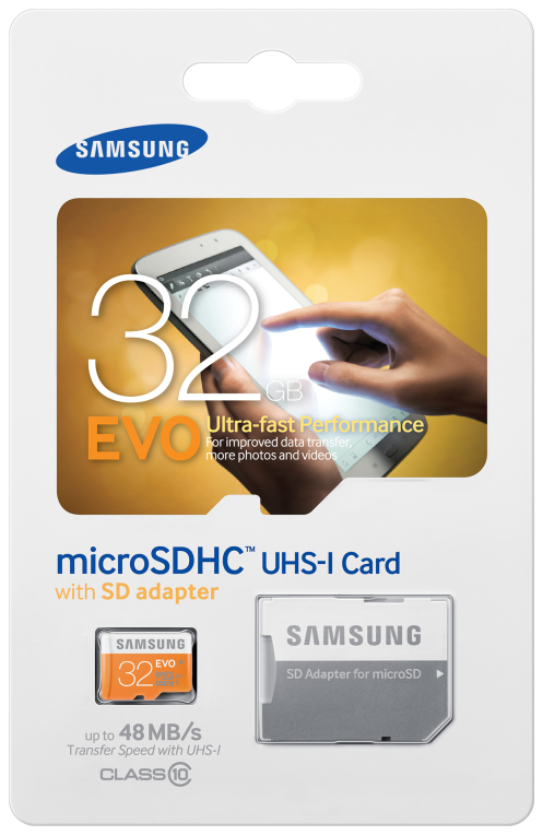 MICRO SD SAMSUNG 32GB EVO C10 R100/W60 CON ADAPTADOR - detalle