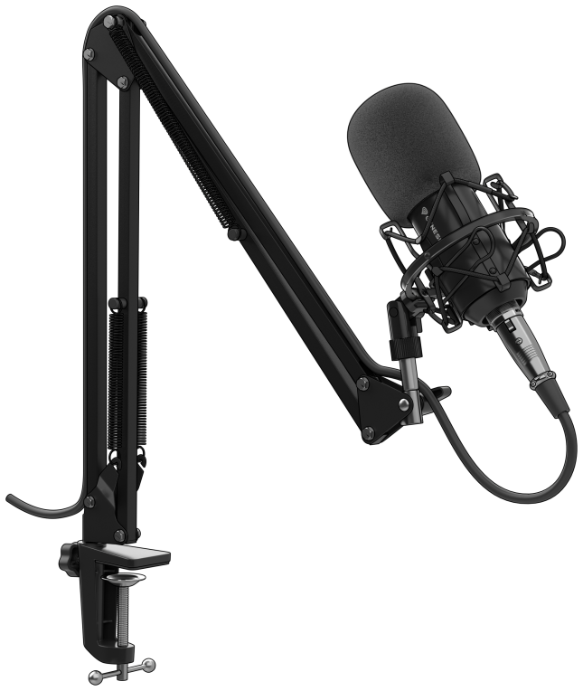 MICROFONO GENESIS RADIUM 300 STUDIO XLR CON BRAZO FILTRO POP - detalle