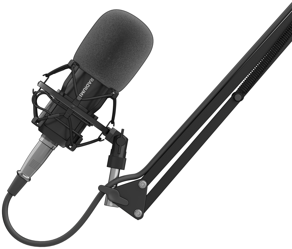 MICROFONO GENESIS RADIUM 300 STUDIO XLR CON BRAZO FILTRO POP - detalle