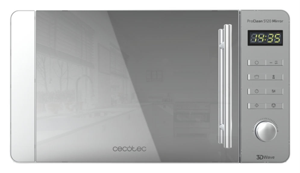 MICROONDAS CECOTEC 20L PROCLEAN 5020 MIRROR - detalle