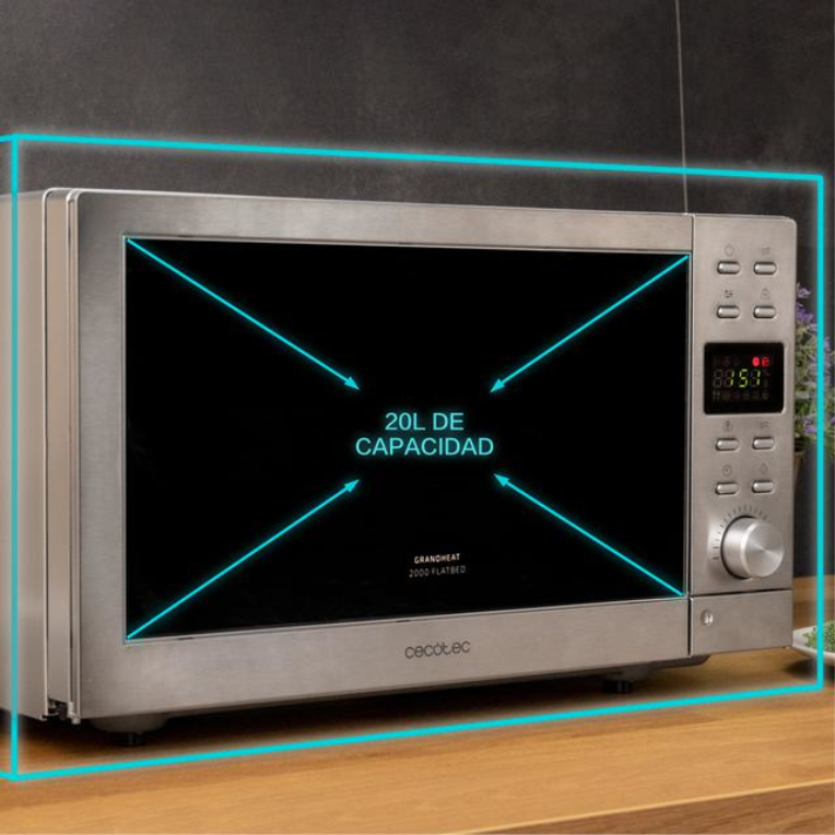 MICROONDAS CECOTEC GRANDHEAT 2000 FLATBED STEEL - detalle