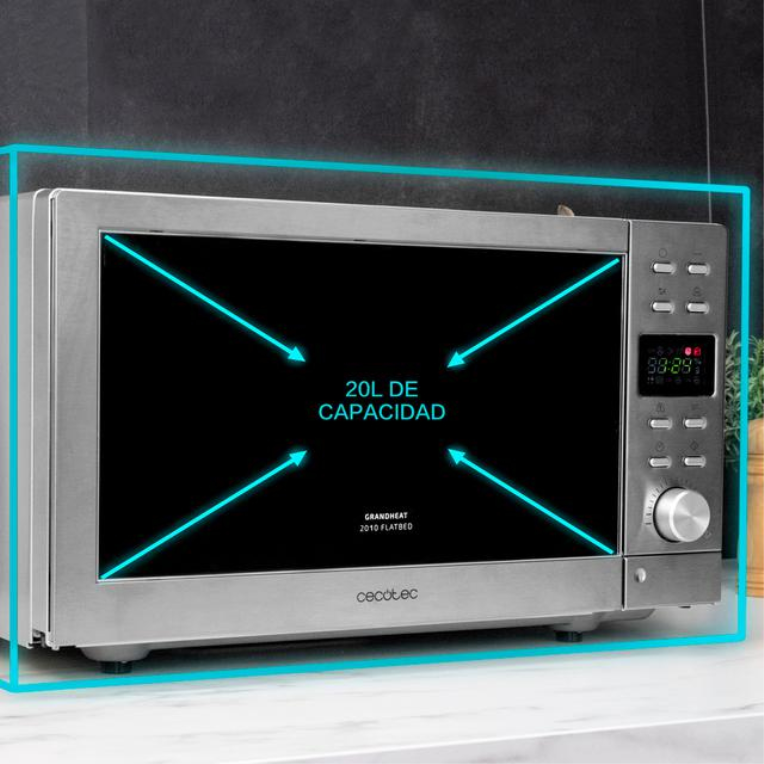 MICROONDAS CECOTEC GRANDHEAT 2010 FLATBED STEEL - detalle