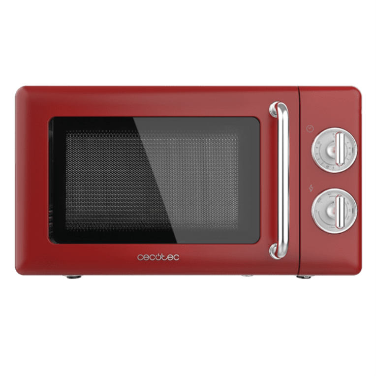 Cecotec 01710 microondas Encimera Microondas con grill 20 L 700 W Rojo. Acero inoxidable