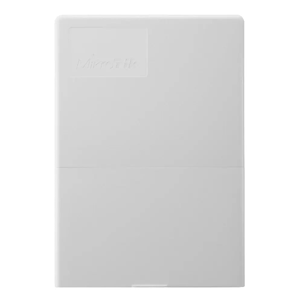 Interruptor de armario Mikrotik CRS318-1Fi-15Fr-2S-OUT NetPower con puertos y conexiones en color negro