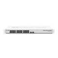 Interruptor MikroTik CSS326-24G-2S+RM con 24 puertos Gigabit y 2 puertos SFP+ para armario de red.