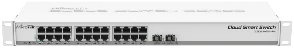 Mikrotik CSS326-24G-2S+RM switch Gestionado Gigabit Ethernet (10/100/1000) Energía sobre Ethernet (PoE) 1U Blanco