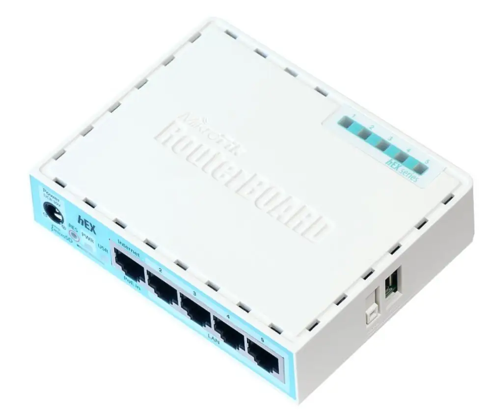 Mikrotik RB750GR3 router Gigabit Ethernet Turquesa. Blanco