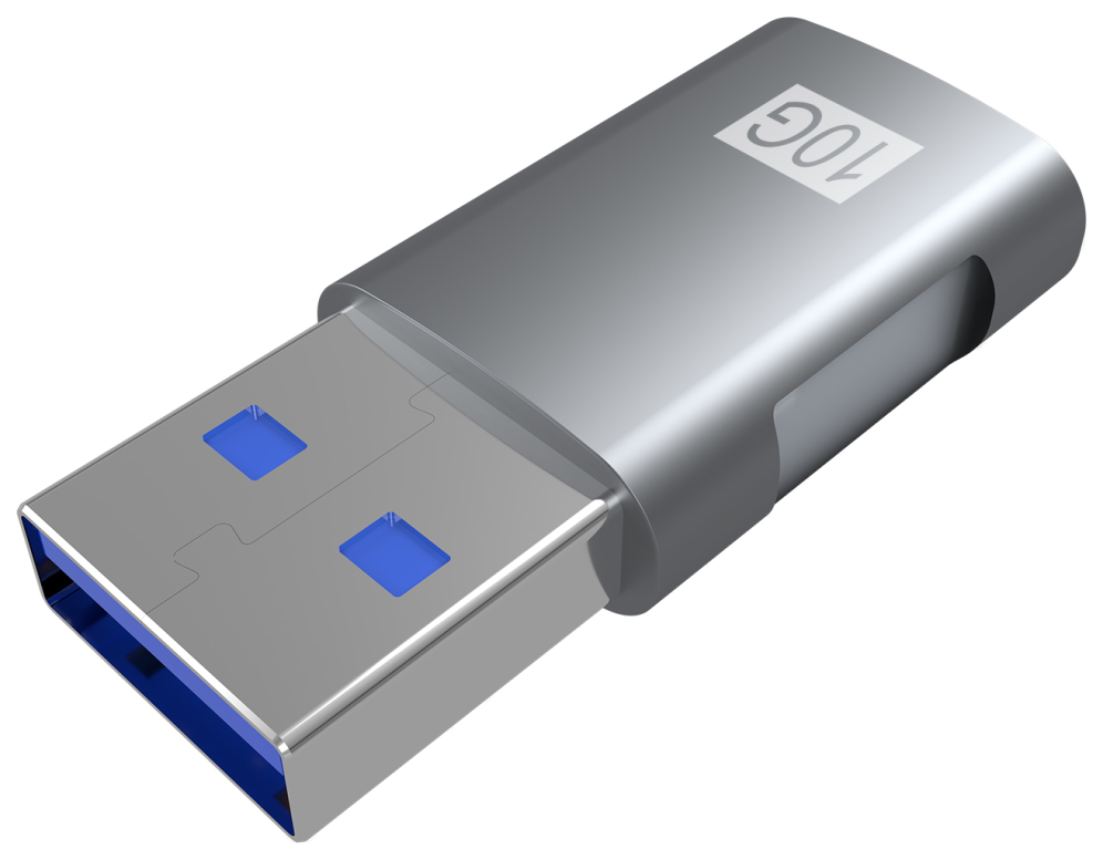 MINI ADAPTADOR AISENS USB 3.2 GEN2 10G 3A USB-C/H-A/M GRIS - detalle