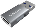 MINI ADAPTADOR AISENS USB 3.2 GEN2 10G 3A USB-C/H-A/M GRIS