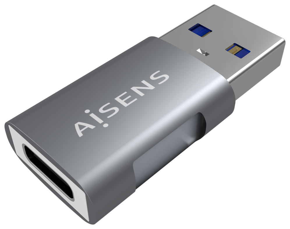 MINI ADAPTADOR AISENS USB 3.2 GEN2 10G 3A USB-C/H-A/M GRIS