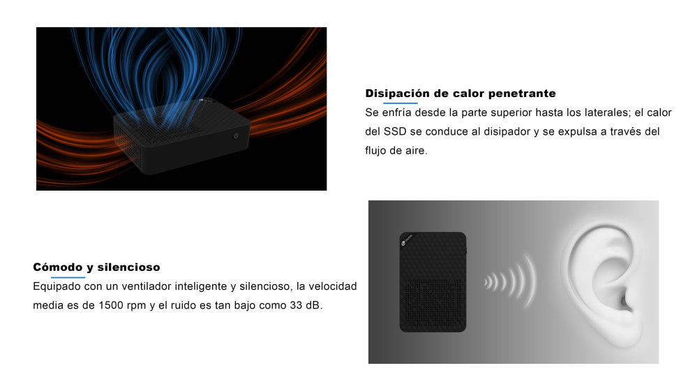 MINI PC LEOTEC NAS SERVER INTEL N150 12GB LPDDR5 + 64GB eMMC + 512GB NVME + 3x22 - detalle