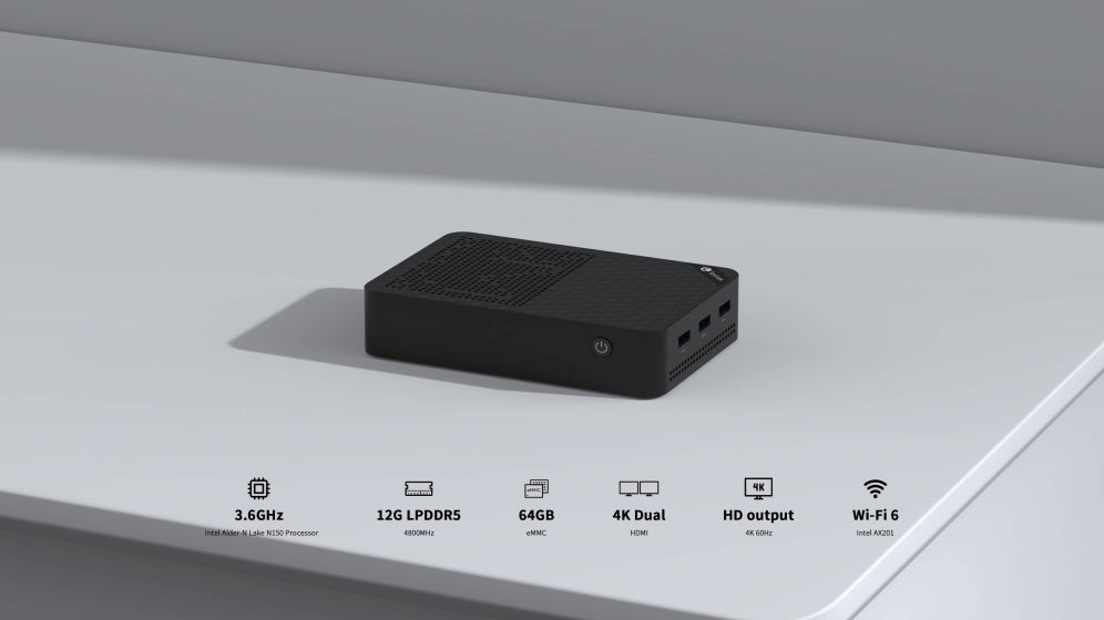 MINI PC LEOTEC NAS SERVER INTEL N150 12GB LPDDR5 + 64GB eMMC + 512GB NVME + 3x22 - detalle