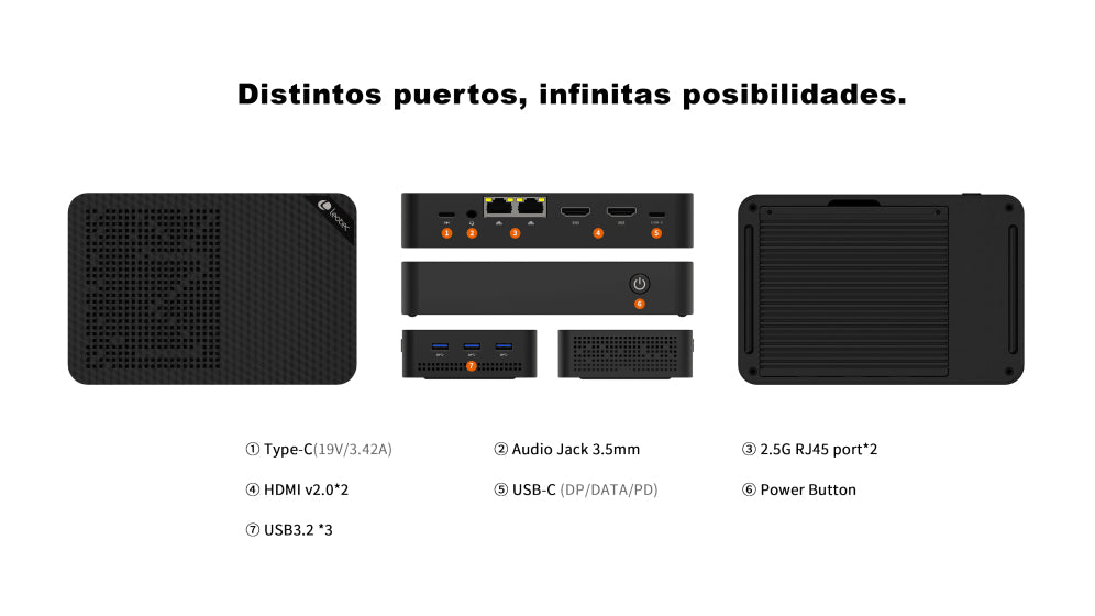 MINI PC LEOTEC NAS SERVER INTEL N150 12GB LPDDR5 + 64GB eMMC + 512GB NVME + 3x22 - detalle