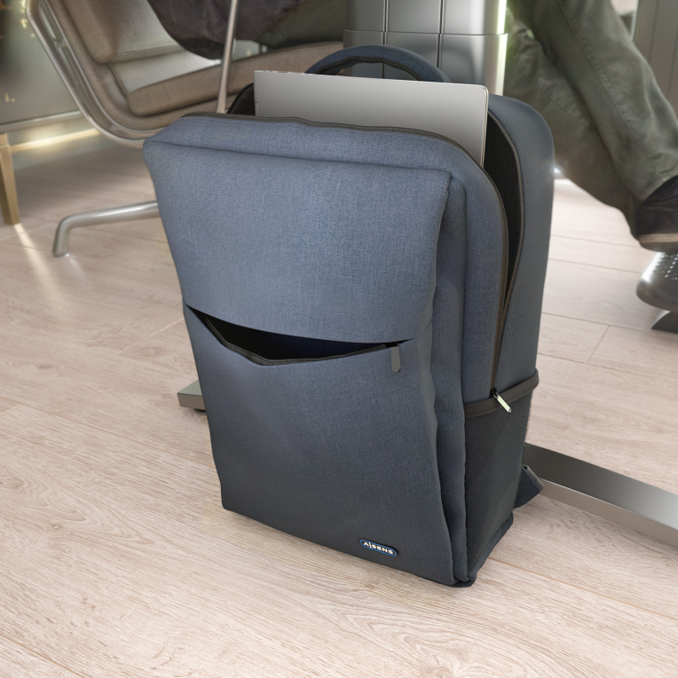 MOCHILA AISENS 17" AZUL - detalle