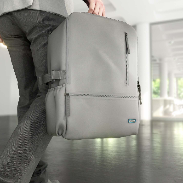 MOCHILA AISENS DEPORTIVA REPELENTE AL AGUA 15,6" GRIS - detalle