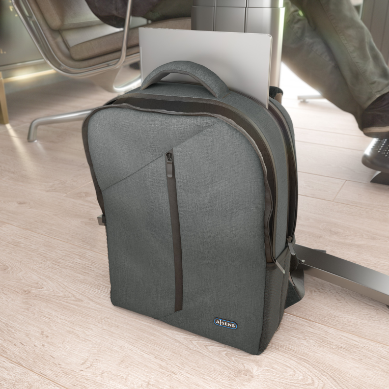 MOCHILA AISENS PREMIUM 15,6" GRIS - detalle