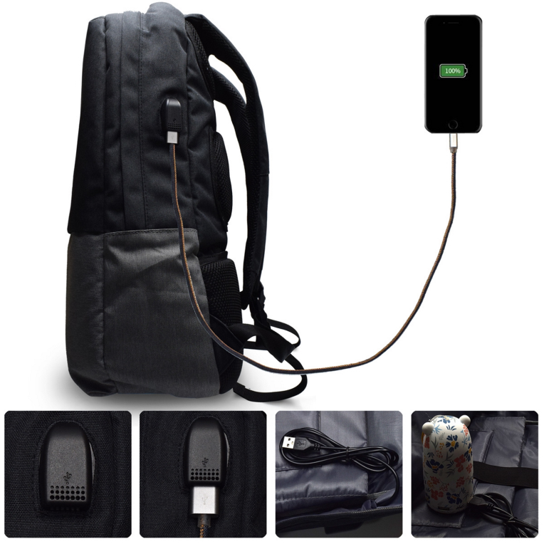 MOCHILA EWENT CON PUERTO DE CARGA 17.3'' NEGRA - detalle