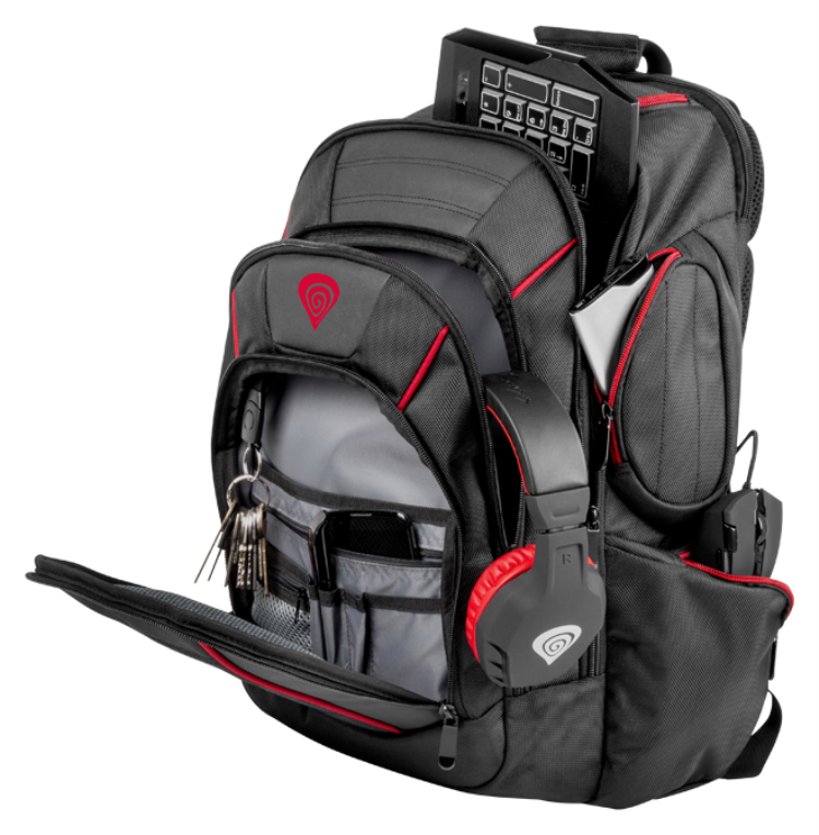 MOCHILA PORTATIL GENESIS PALLAD 500 15.6"-17.3" NEGRO - detalle