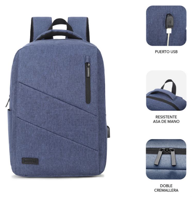 MOCHILA SUBBLIM CITY BACKPACK 15,6" BLUE - detalle