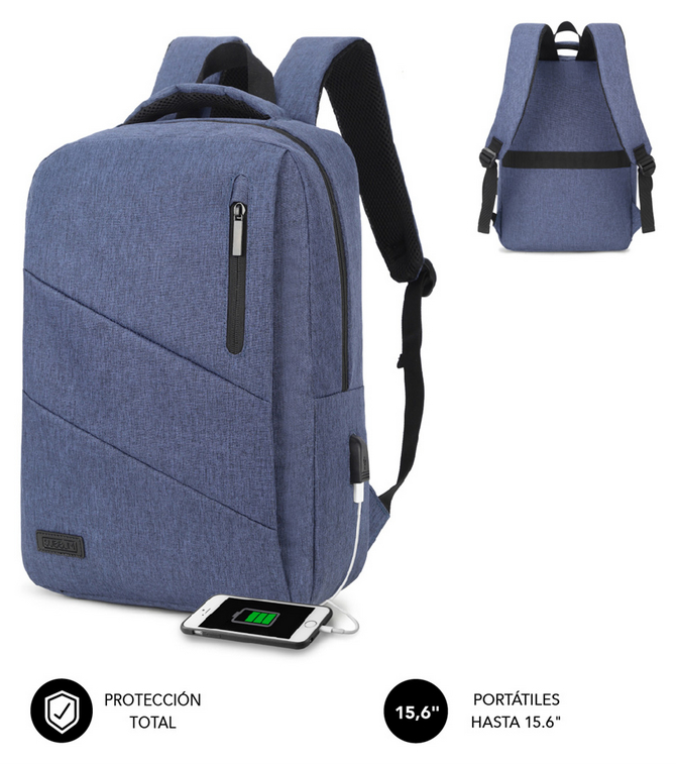 MOCHILA SUBBLIM CITY BACKPACK 15,6" BLUE - detalle