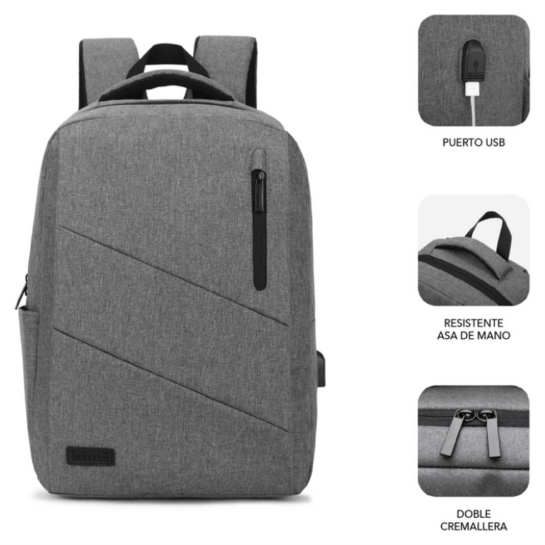 MOCHILA SUBBLIM CITY BACKPACK 15,6" GREY - detalle