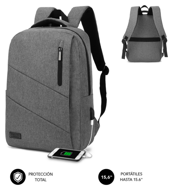 MOCHILA SUBBLIM CITY BACKPACK 15,6" GREY - detalle