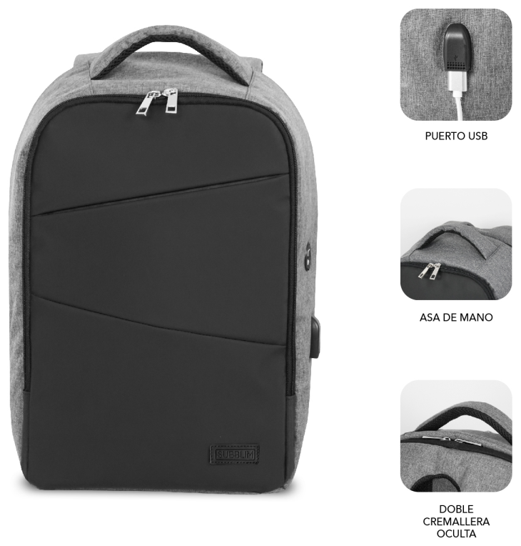 MOCHILA SUBBLIM SECURE V2 AP ANTITHEFT BACKPACK 16" BLACK - detalle