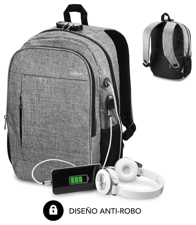 MOCHILA SUBBLIM URBAN LOCK BACKPACK 16" GREY